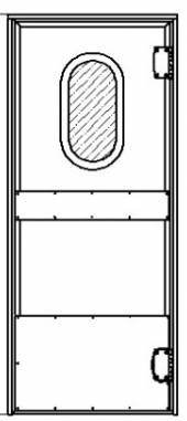 Маятниковая дверь одностворчатая (общего назначения)МДО(ОН)-900.2000.овальное окно Маятниковая дверь одностворчатая (общего назначения)МДО(ОН)-900.2000.овальное окно
