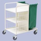 Тележка для белья МТ9 ОЛДАК медицинская, 3 полки с ограничителями, мешок