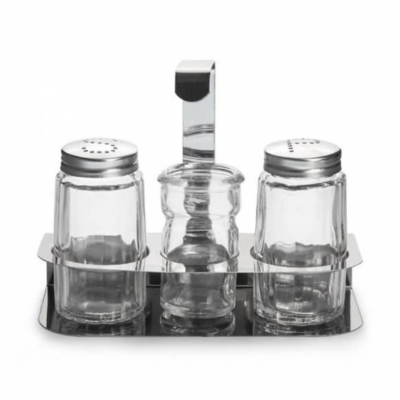 Набор для специй 3 предмета (соль, перец, зубоч) нержавеющая сталь, крюк Luxstahl [KH-323]