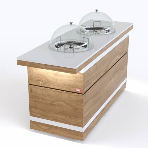 Прилавок диспенсер для тарелок тепловой сдвоенный RBN40HST-СС ШС Filin 600x1820x860мм Прилавок диспенсер для тарелок тепловой сдвоенный RBN40HST-СС ШС Filin 600x1820x860мм