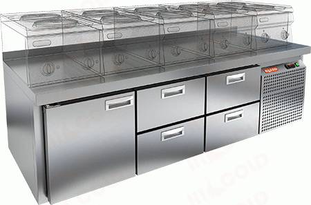 Стол холодильный HICOLD SN 122/TN LT SH   1 дверь 4 ящика