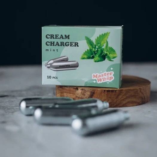 Баллончики для сифона для взбивания сливок (N2O) 10 шт/уп. вкус мята MasterWhip Баллончики для сифона для взбивания сливок (N2O) 10 шт/уп. вкус мята MasterWhip