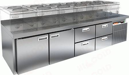 Стол холодильный HICOLD SN 1122/TN LT SH   2 двери 4 ящика
