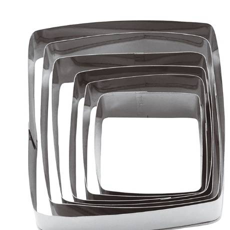 Набор кондитерских форм «Квадрат»[6шт]; сталь нерж.; H=45, L=80, B=80мм; металлич.