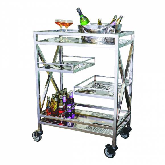 Тележка сервировочная,нержавеющая сталь 75*45*97 см. P.L.--Hotelware SCBT 40223
