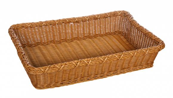 Корзинка для хлеба 600х400х120мм прямоугольная пластиковая коричневая Brown 5534 кт309