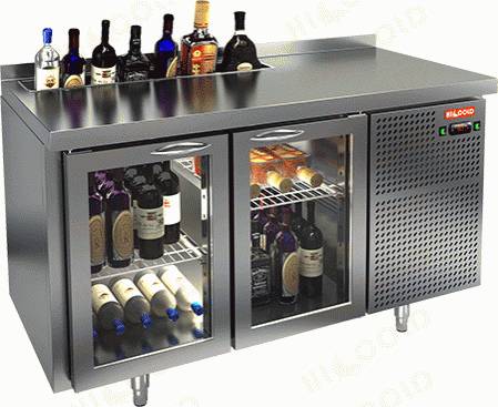 Стол холодильный барный Hicold GNG 11 HT V 2 стеклянные двери