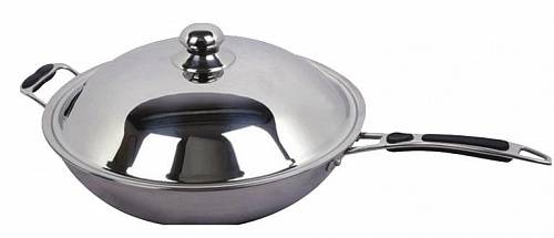 Сковорода WOK 360мм нерж с крышкой HURAKAN HKN-WP1 158860