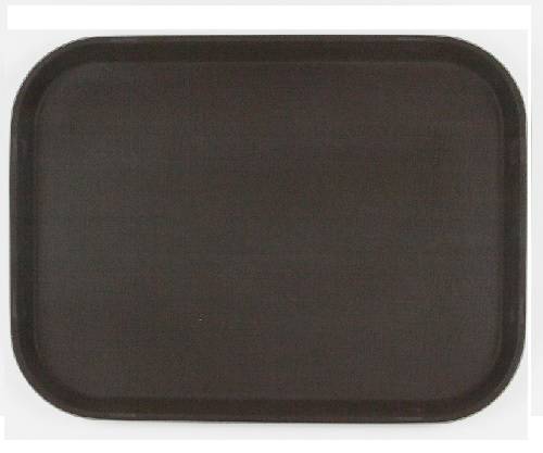 Поднос прямоугольный 460х360мм прорезиненный коричневый [1418CT Brown] кт06 /12/