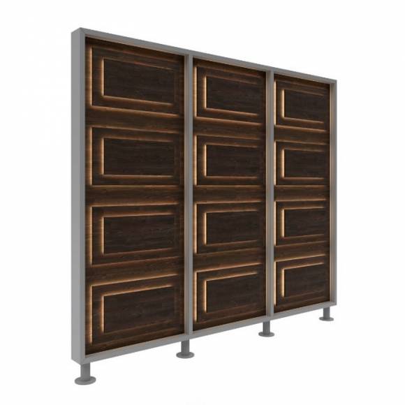 Перегородка 3-х секционная стандарт Pafos (Пафос) с подсветкой 1900х150х2025 мм Перегородка 3-х секционная стандарт Pafos (Пафос) с подсветкой 1900х150х2025 мм