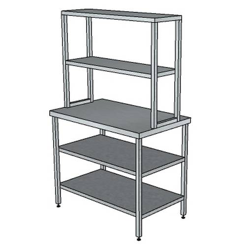 СП2ПДП2 стол произв.1000*900*1650 с 2-мя нижними и 2-мя верхними полками и без борта СП2ПДП2 стол произв.1000*900*1650 с 2-мя нижними и 2-мя верхними полками и без борта