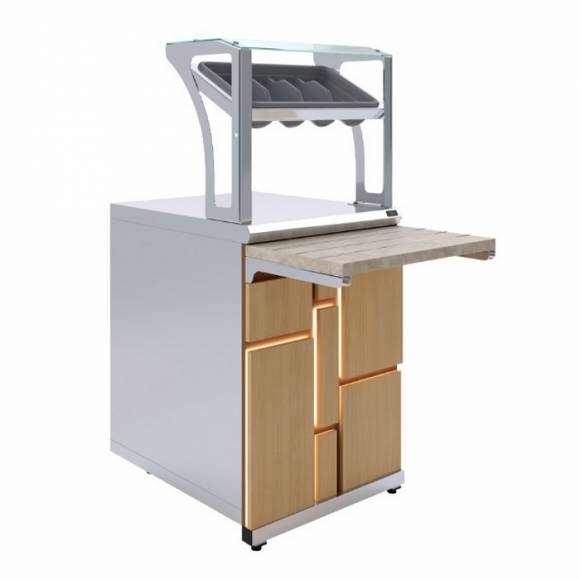 Прилавок для приборов и подносов Megapolis Luxstahl ПП (С)-600 Premium Прилавок для приборов и подносов Megapolis Luxstahl ПП (С)-600 Premium