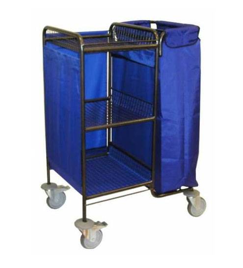 Тележка для горничных ТГ8 ОЛДАК 3 сетчатые полки со шторками, мешок 110л