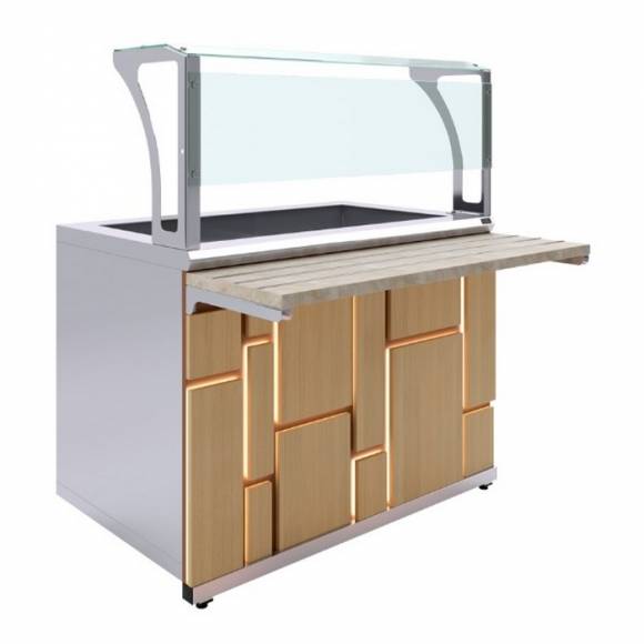 Прилавок холодильный с ванной охлаждаемой Megapolis Luxstahl ПХВ (С)-1200 Premium