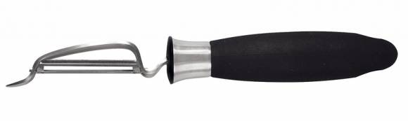 Овощечистка 5/19 см. с плавающим лезвием, черная нерж. с прорезин. ручкой Icel 96100.KT02000.050