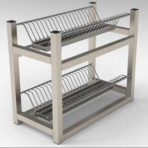 Полка для сушки тарелок 2-х уровневая 500*300*500 (НЕРЖ)