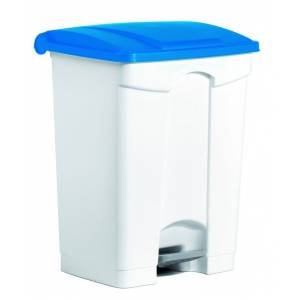 Бак для мусора 70 л с педалью, белый с синей крышкой Still Casa DIFP70 BL 53295