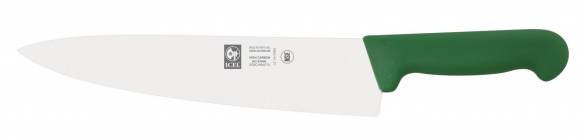 Нож поварской 260/390 мм. Шеф зеленый, узкое лезвие PRACTICA Icel 24500.3027000.260