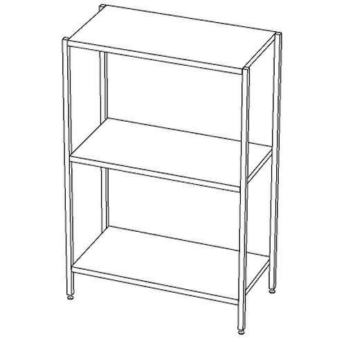 СТП3 стеллаж производственный 3 полки 1600*800*1500 СТП3 стеллаж производственный 3 полки 1600*800*1500