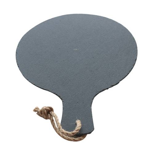 Блюдо для подачи круглое d=25 см. с ручкой черное, сланец MGprof