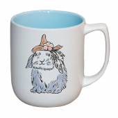 Кружка керамическая "Кроличья доброта" 500 мл (голубая внутри) Proff Cuisine CKCM220004-1 /1/