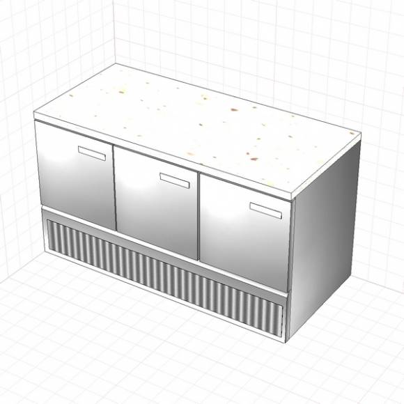Стол охл. Standart, нижний агрегат 1460х600х850 Gastrolux 3 двери столешница - гранит без борта