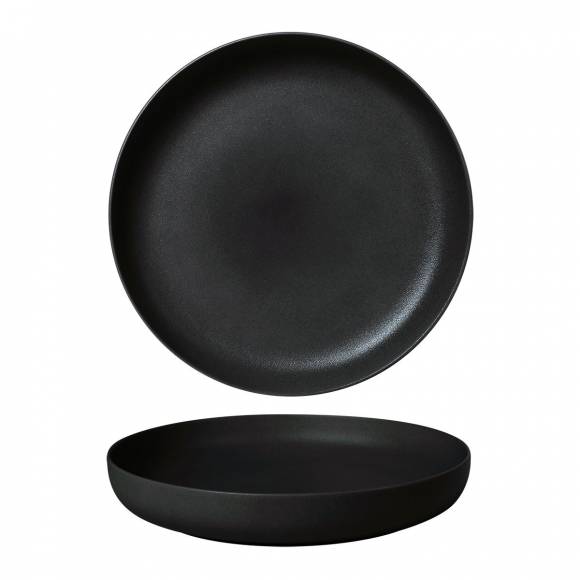 Тарелка с бортом 21.5 cм,фарфор NOBLE Fine Plus-Black Sand 095034A