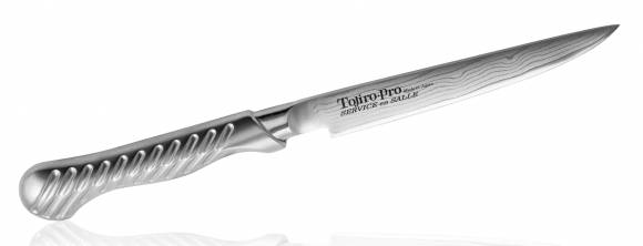 Нож универсальный Tojiro Service Knife 120мм сталь VG-10 37 слоев, рукоять сталь #9000 FD-702