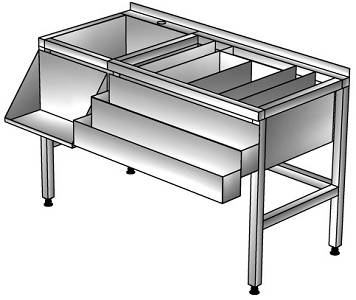 Барная станция 2000*600(800)*850, с подставкой (200), двойной рельсой, ванной моечной гл. 300 Барная станция 2000*600(800)*850, с подставкой (200), двойной рельсой, ванной моечной гл. 300