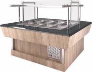 Мармит для вторых блюд Refettorio (шведский стол сдвоенный) RМ42S2 каменная столешница для 6хGN/1