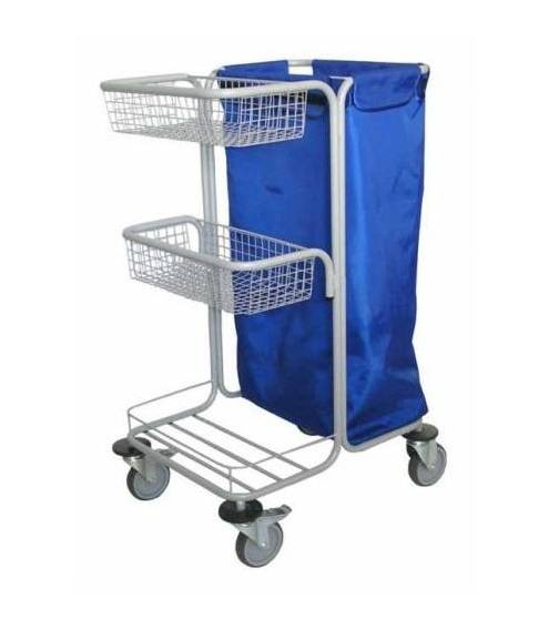 Тележка для горничных ТГ9 ОЛДАК 2 сетчатые корзины, подставка, мешок 110л