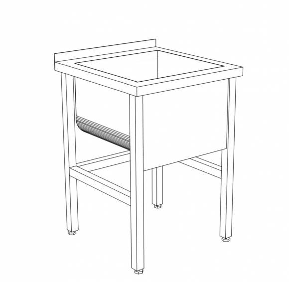 ВМЭ1 Ванна моечная сварная 1-а секционная 800*600*850 гл.350 ЭКОНОМ с бортом