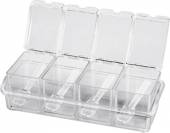 Контейнер для фруктов, специй пластик 4 ячейки прозрачный КНР