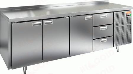 Стол холодильный Hicold GN1113/TN 3 двери 3 ящика