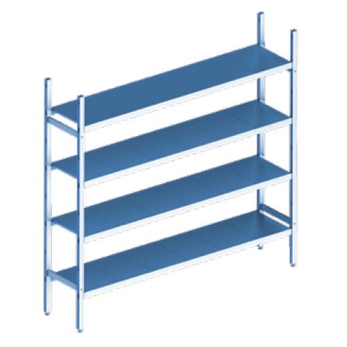 Cтеллажная система Polair LOAD.ME inox 4 яруса 1300x300x1600