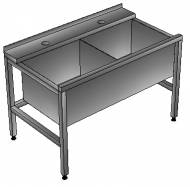 ВМ2 Ванна моечная сварная 2-секционная 1200*745*850мм гл.300, углубление, зацеп ВМ2 Ванна моечная сварная 2-секционная 1200*745*850мм гл.300, углубление, зацеп