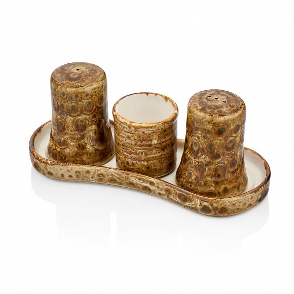 Набор для специй,4 предмета фарфор Cowry Yellow By Bone CW-YL-GT-04-TT /1/