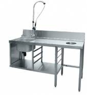 Стол для грязной посуды, с мойкой, отверстием для мусора, к посудомоечным машинамNiagara справа