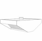 Зонт вытяжной островной Г-образный 1800*1200