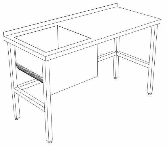 СПВМ стол производственный с ванной моечной 1000*800*850 гл.450 мм с бортом СПВМ стол производственный с ванной моечной 1000*800*850 гл.450 мм с бортом