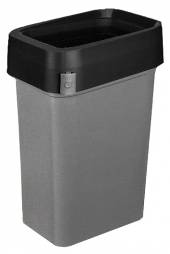 Бак для мусора 50л Смарт Бин Про серый с черным ободком