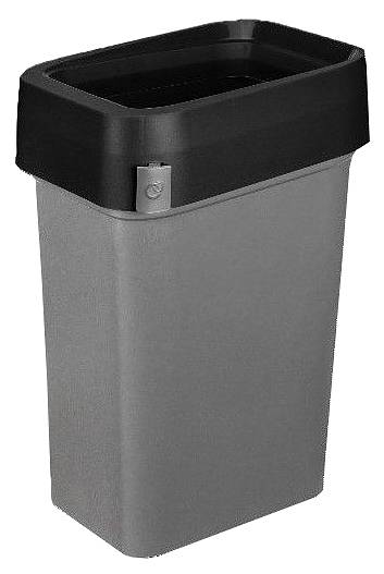 Бак для мусора 50л Смарт Бин Про серый с черным ободком