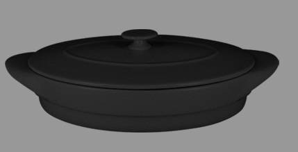 Емкость 1200мл для запекания и подачи овальная RAK Chefs Fusion фарфор черный без крышки CFOD31BKBD