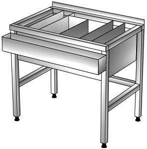 Барная станция 1050*600(700)*850, с бортом, рельсой нерж.
