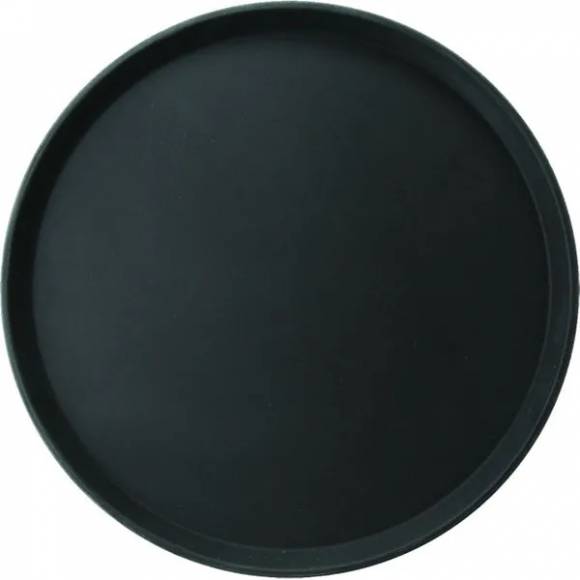 Поднос круглый черный 35,5см прорезиненный ФИБЕРГЛАСС Проотель 1400ct/gf/black