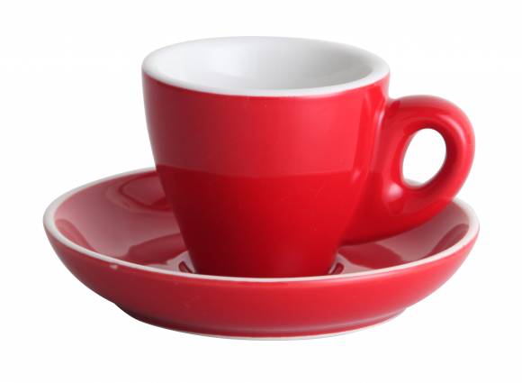 Кофейная пара 80мл красный цвет Barista P.L. 10616/10617 /6/ Кофейная пара 80мл красный цвет Barista P.L. 10616/10617 /6/