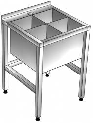 ВМ4 Ванна моечная сварная 4-х секционная 600*600*850 гл.300 (для мытья яиц) с бортом