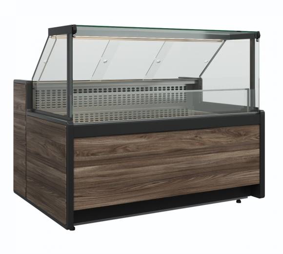 Витрина морозильная Полюс GC111 SL 1,25-1 (1008 (Темный дуб)) без боковин