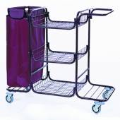Тележка для горничной ТР1 ОЛДАК разборная, 3 сетчатые полки, мешок 135л, подставка для пылесоса Тележка для горничной ТР1 ОЛДАК разборная, 3 сетчатые полки, мешок 135л, подставка для пылесоса