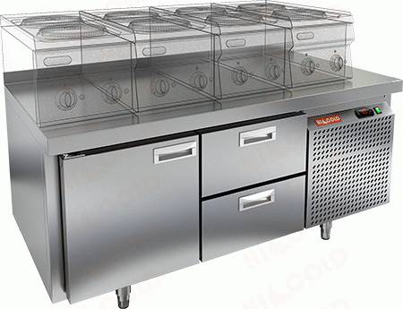 Стол холодильный HICOLD GN 12/TN LT 1 дверь 2 ящика